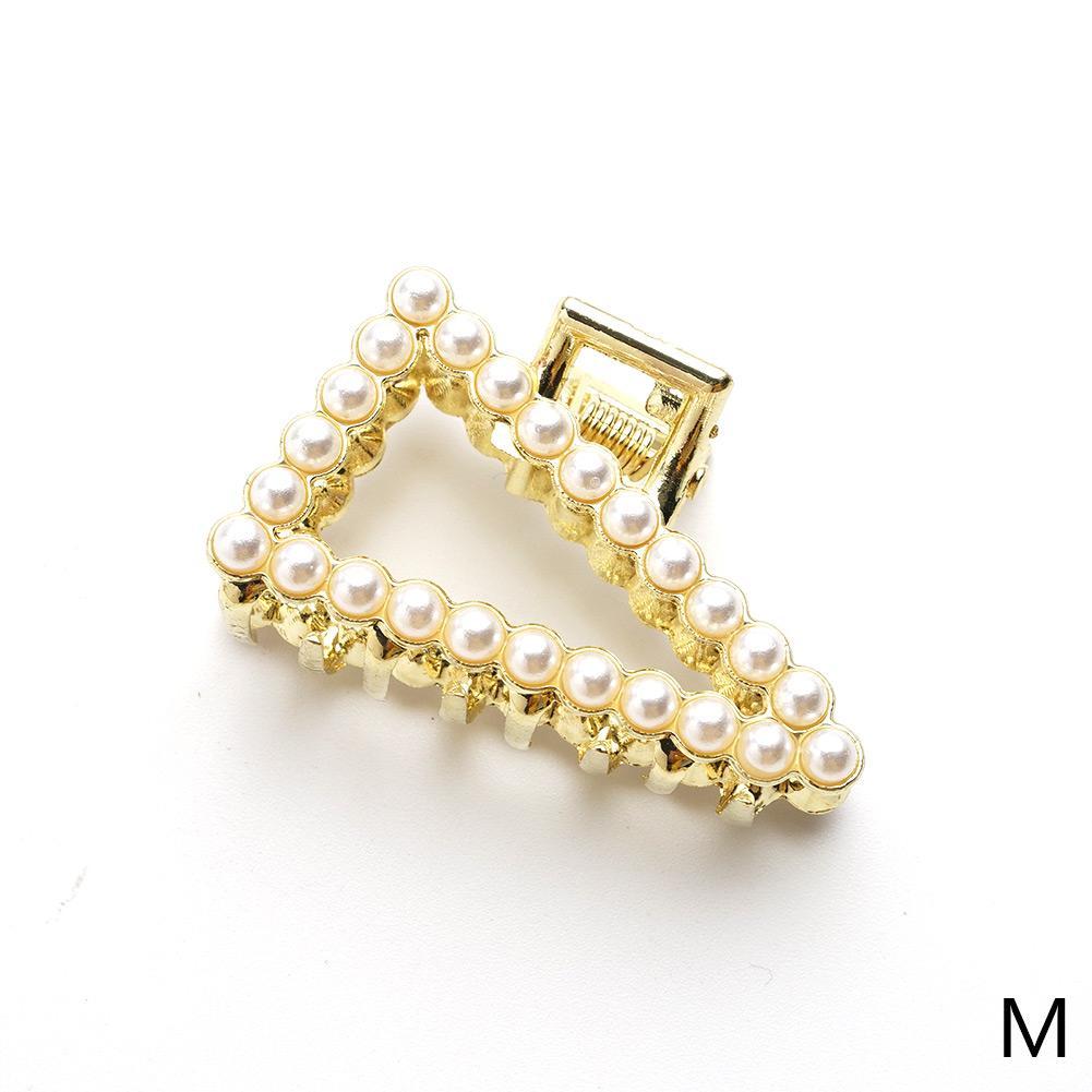 MINI Hair Claw Clip Rhinestone Crystal Hairpin Bridal Wedding Flower Yellow 05