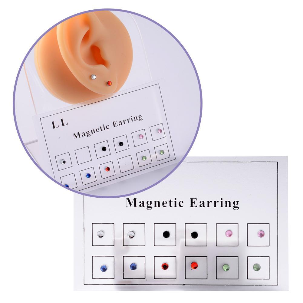 Kolczyki magnetyczne bez przekłuć 3mm do chrząstki, wargi i nosa, 12 sztuk - Wianko - 4