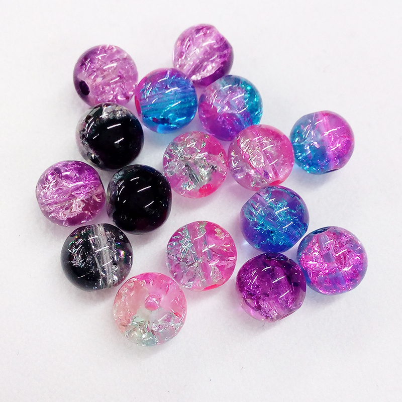 Wholesale 100pcs Crystal Crack Glass Round Loose Spacer Beads 8mm Craft ...