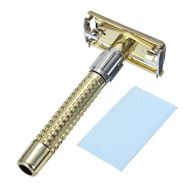 Men's Safety Handheld Manual Shaver + Double Edge Safety Razor Blade