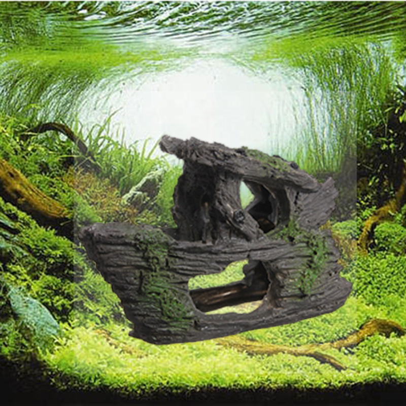 Vivid Aquarium Fish Tank Hollow Hide Cave Rock Underwater Ornament ...