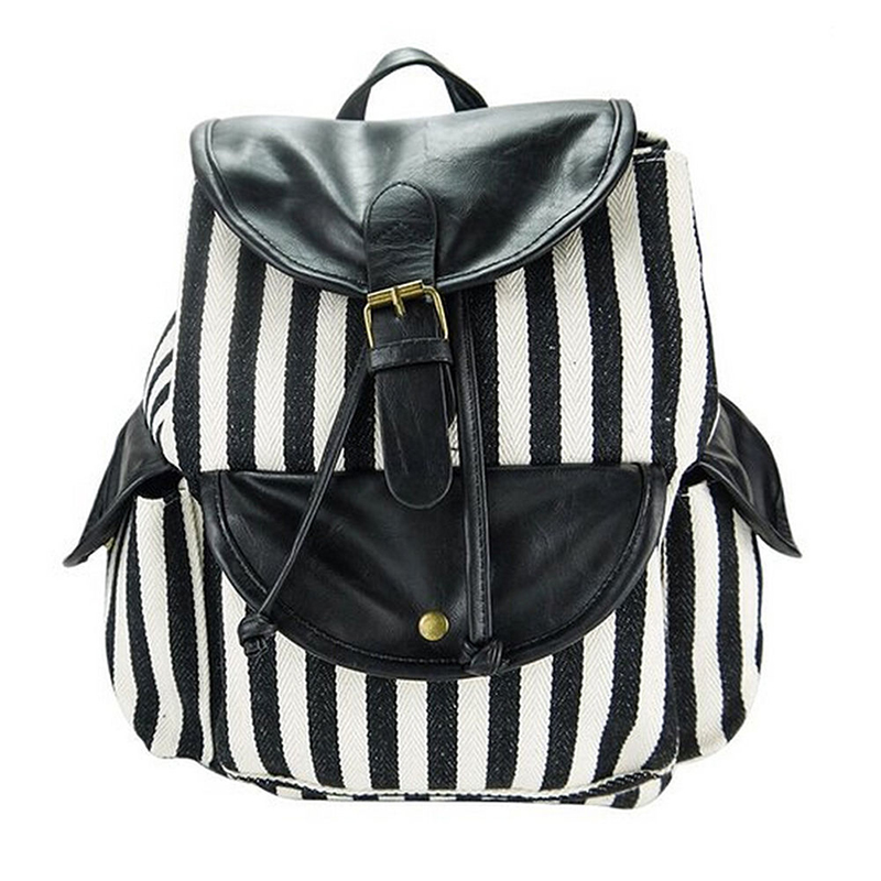 Vintage Women's School Bag Canvas Backpack Bookbag Rucksack Satchel ...