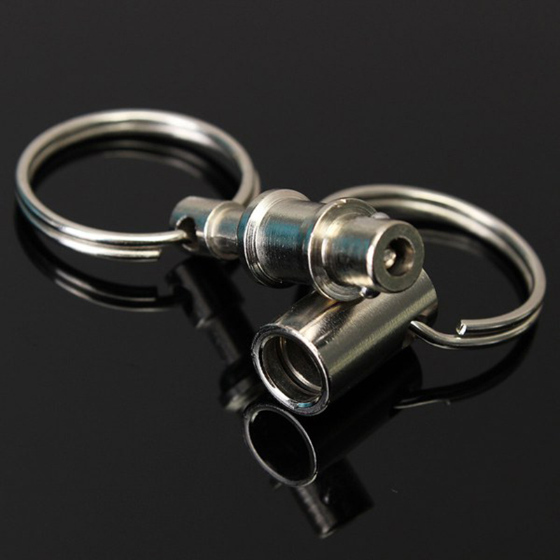 1× Retractable Stahlseil Karabiner Schlüsselring ziehen NEW