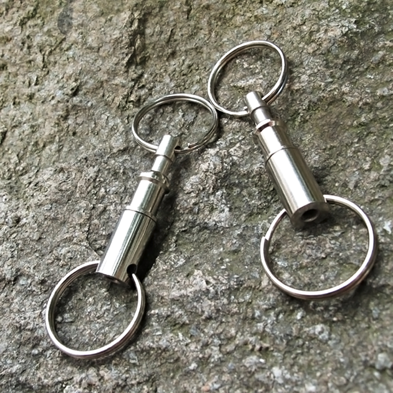 1× Retractable Stahlseil Karabiner Schlüsselring ziehen NEW