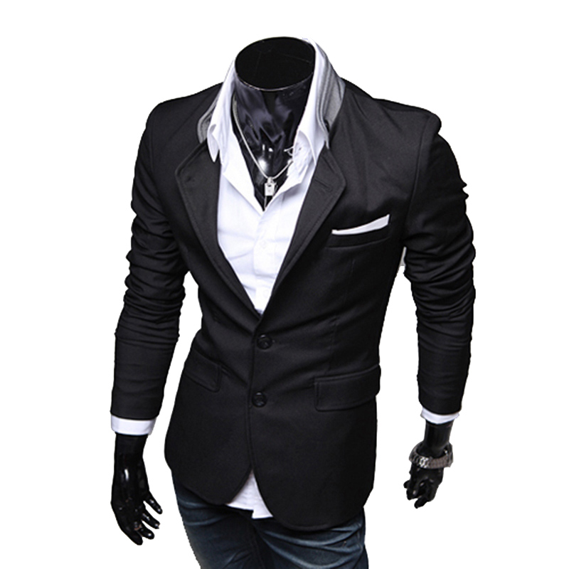 Fashion Men Casual Slim Fit Two Button Suit Blazer Coat Jacket Tops outwear