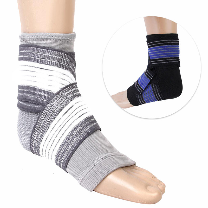 New Ankle Foot Elastic Compression Wrap Sleeve Bandage Brace Support ...