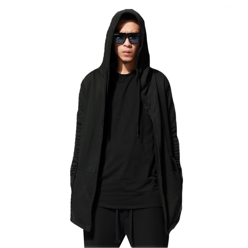 black hooded cardigan mens