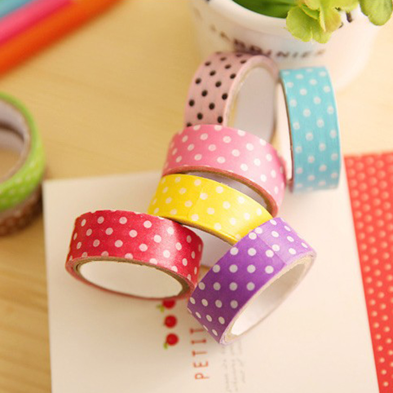 5pcs 1.5cm Washi Paper Sticky Adhesive Sticker Tape Decorative DIY ...