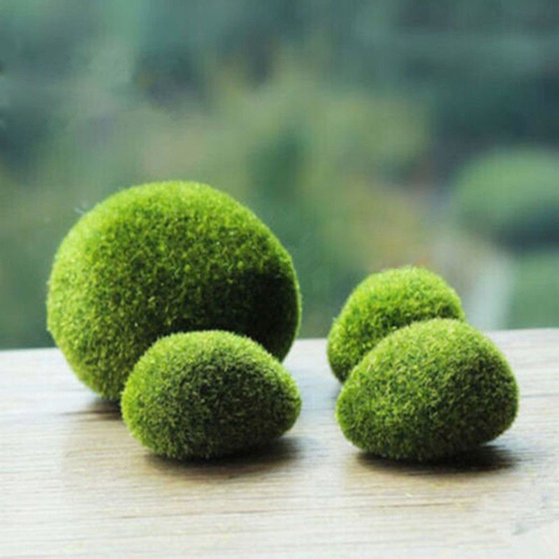 2 x Green Moss Balls aquarium fake Artifical plants java shrimps nano