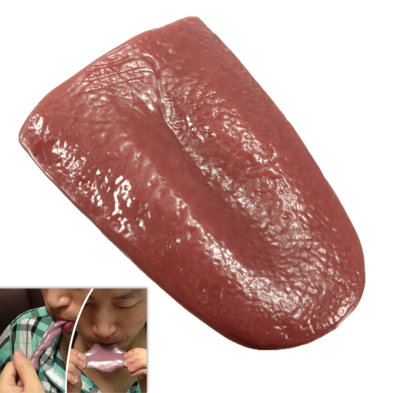 Halloween Joke Prank Realistic Pierced Fake Tongue Close up Trick Prop