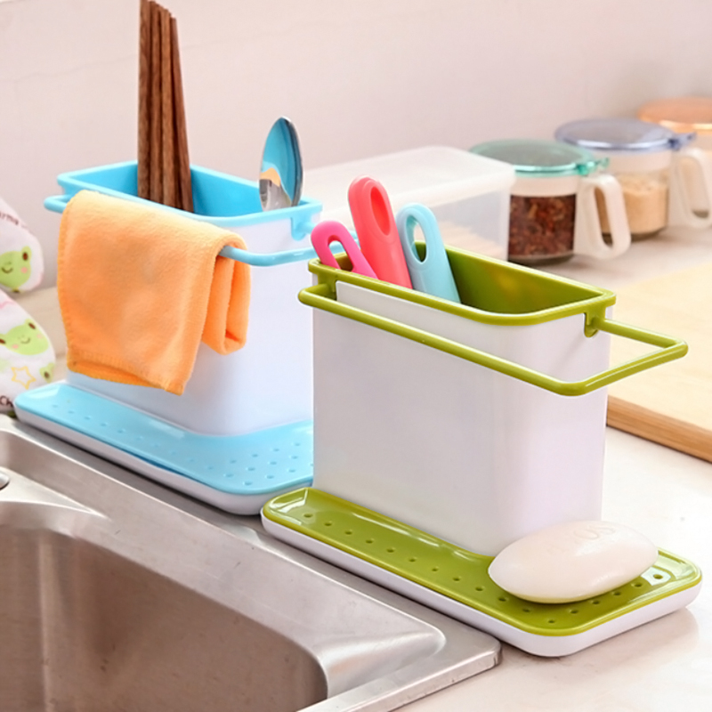 Plastic Sink Tidy Cutlery Holder Caddy Kitchen Home Sink Storage ...