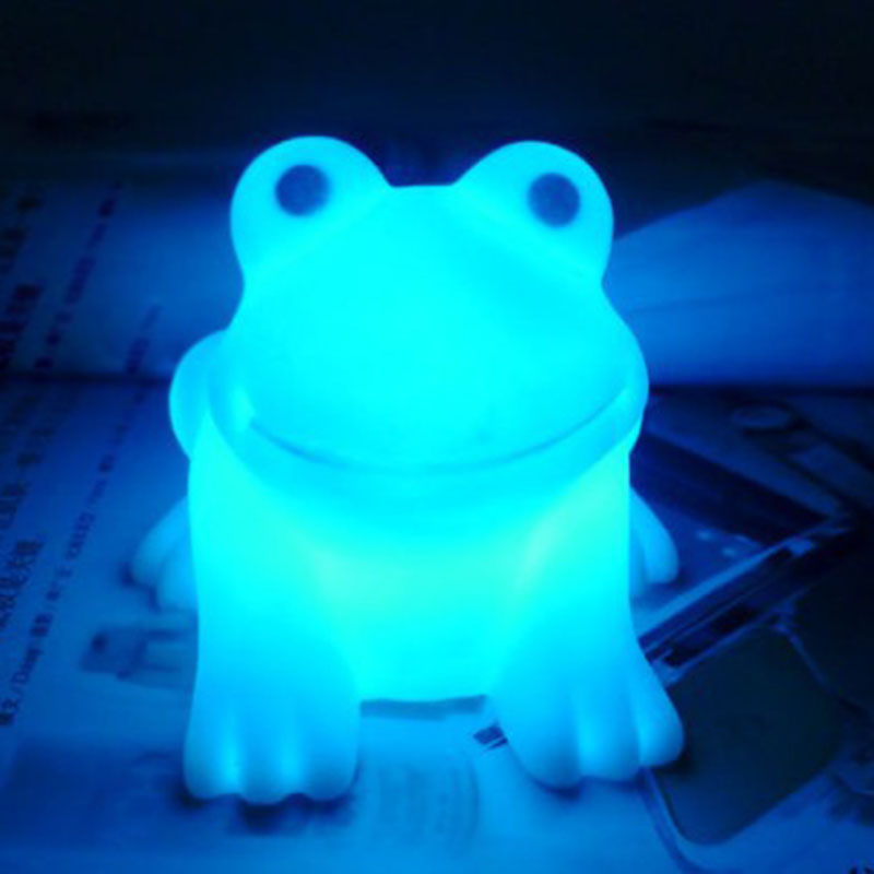 Magic LED Night Light Colorful Color Changing Frog Shape Lamp Room Bar ...