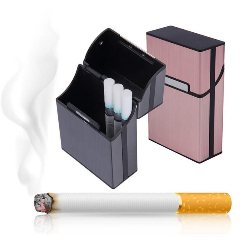 Neu Zigarettenbox Zigarettenetui Alu Edel Aluminum Tabak Halter ~