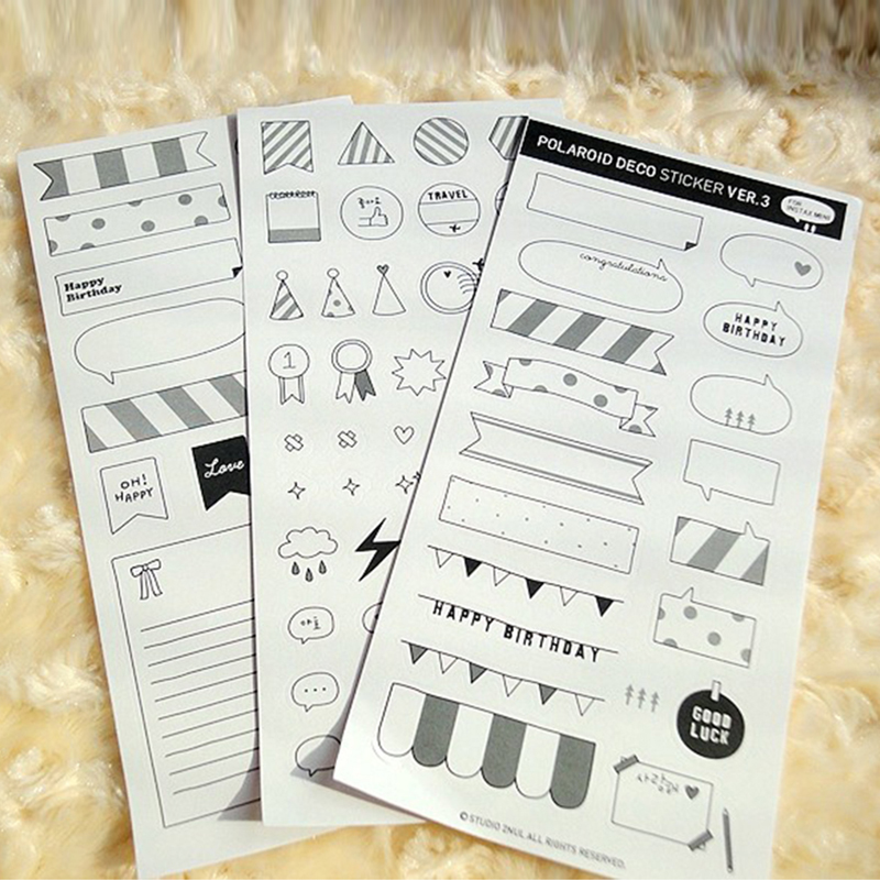 8 Blätter DIY Kalender Fotopapier Aufkleber Scrapbook Tagebuch Planer Dekor