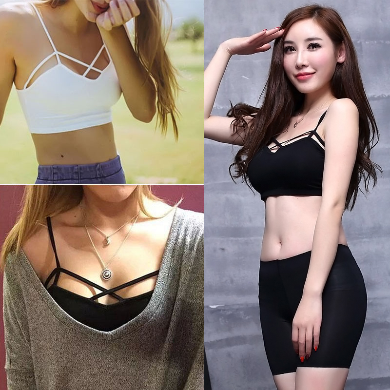 Ladies Cross Strappy Bra Tank Tops Bustier Vest Crop Top Bralette Blouse New Ebay