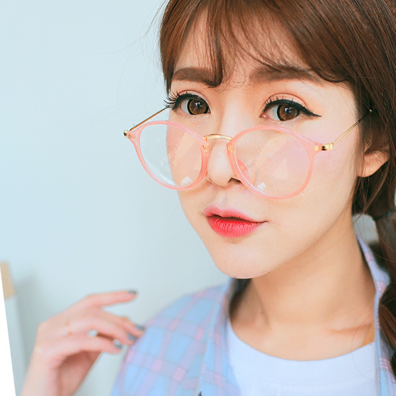 geeky metal frame clear glasses