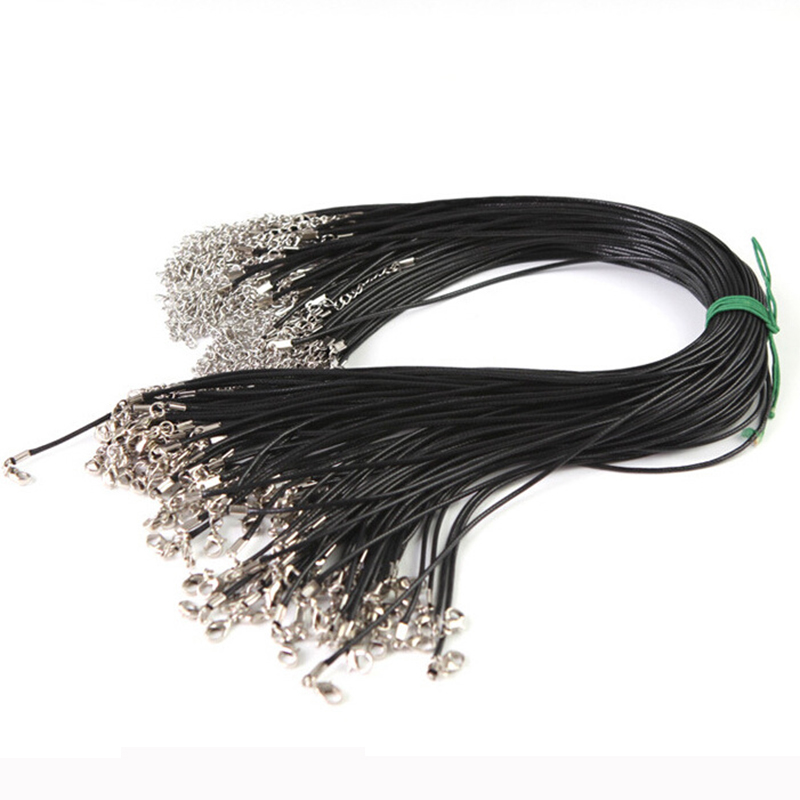 1 5 o 10 Ajustable De Cuero Collar Redondo Tanga cables 2mm//16 Langosta Broche