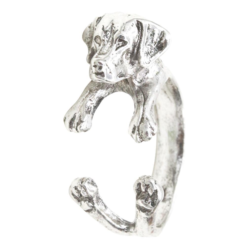 Adjustable Ring Jewelry Labrador Puppy Dog Animal Wrap GOLD//SILVER//BLA Ring G3F1
