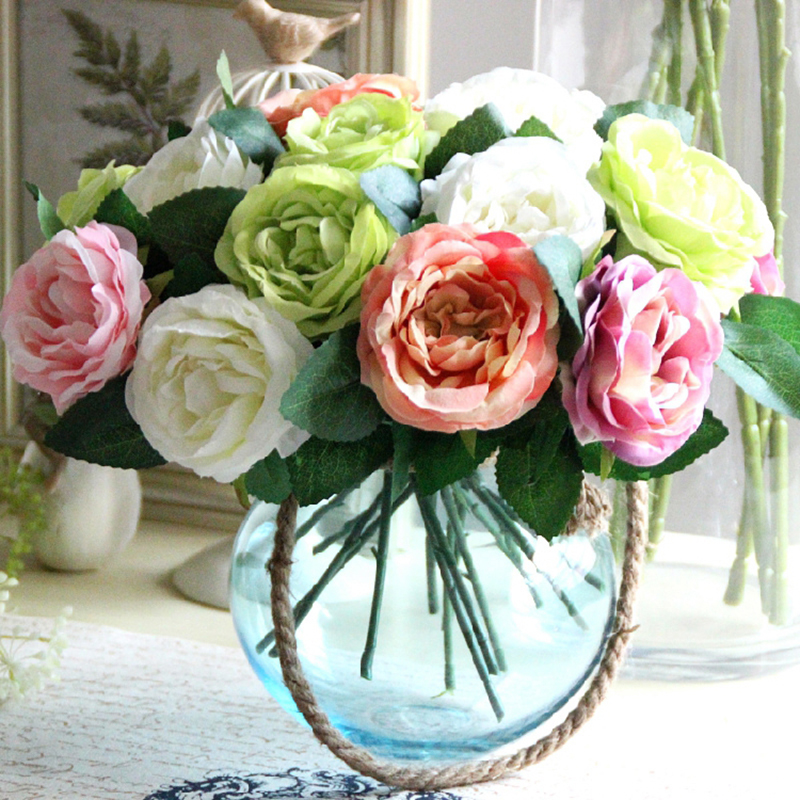 Artificial Silk Rose Floral Flower Bridal Bouquet Wedding Home Party Decor DIY eBay