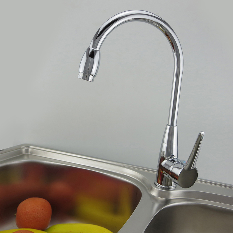  Kitchen  Swivel Spout Single Sink Faucet  Pull Down Spray 