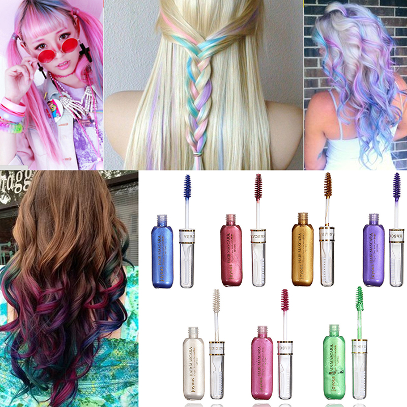 Temporary Color Hair Mascara Nontoxic Hair Mix Dye Highlights Salon 8