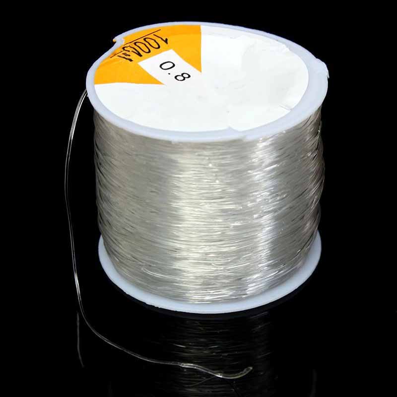 New 100M 0.8mm Clear Stretch Elastic Beading Cord String Thread Spool ...