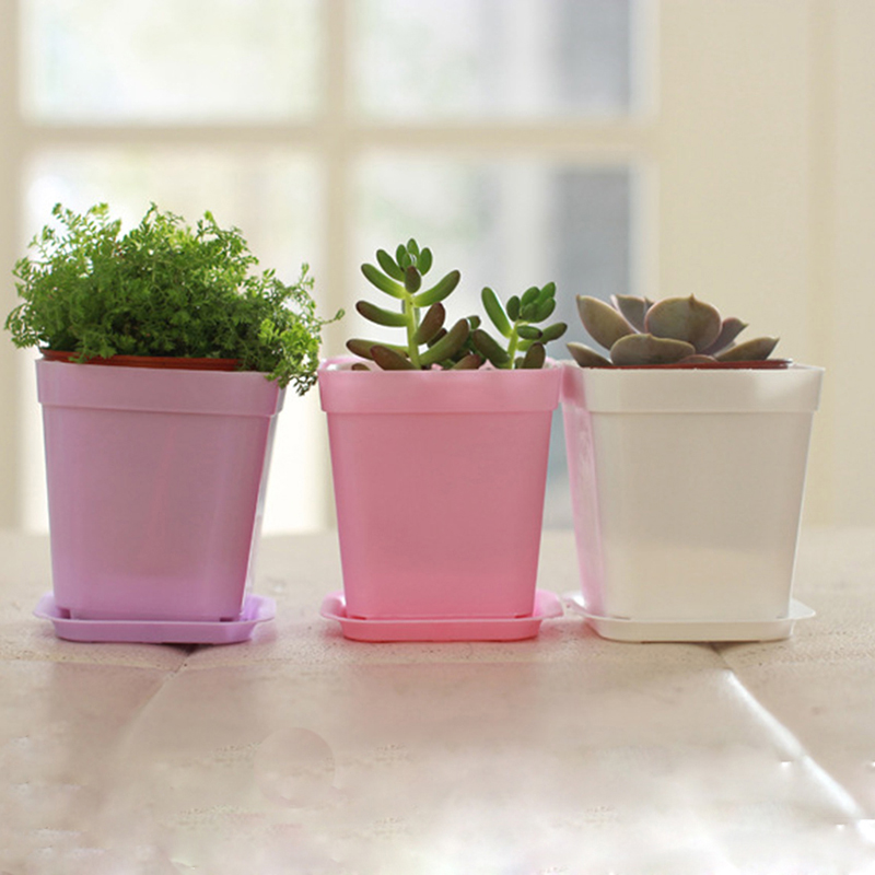 Mini Planters Small Square Pots Plastic Flower Pots Pallet And Pot ...