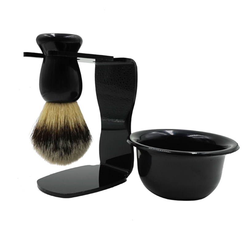 Men's Shaving Brush Set Shaving Bowl +brush+Stand For Shave Brush Black ...