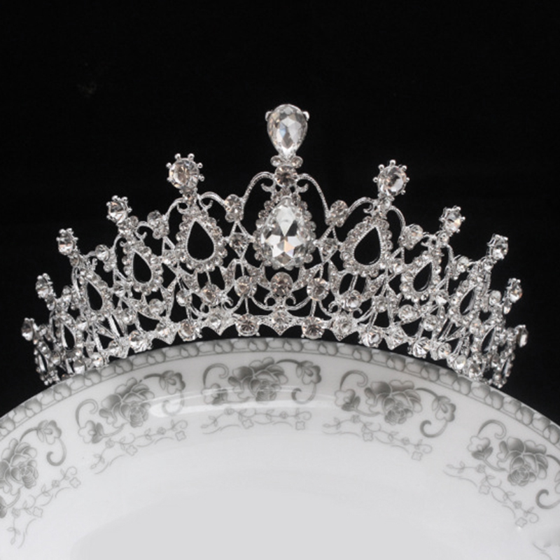 Königlich blau Saphir Tiara Diadem Braut Kristall Krone Festzug  Abschlussball Pa