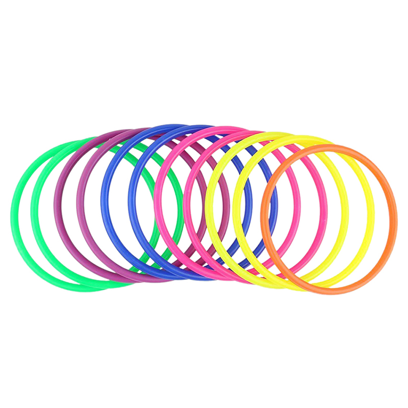 10× New Toss plastic Rings Circle Game Fun Throw to Hook Kids Child 5.1"/13 O6C3 