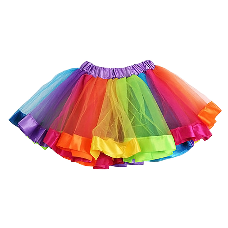 New Kids Baby Lovely Colorful Tutu Skirt Girls Rainbow Tulle Tutu Mini ...