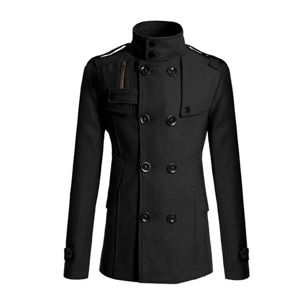 New Men's Stylish Double Breasted Warmer Winter Overcoat ...