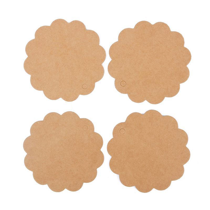 50× Kleine Blume Braun Kraft Geschenk Anhänger Papieranhänger Tag Label.` D1H4