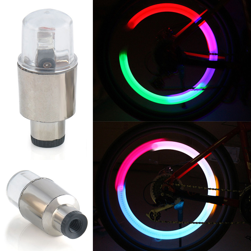 4pcs LED Tire Valve Cap Lamp Spoke light Flash For Bike Bicycle Car Motor FBDU