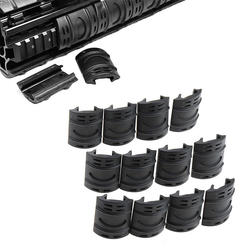 12 Pcs/set Tactical Rifle Weaver Picatinny Handguard Quad Rail Covers Black