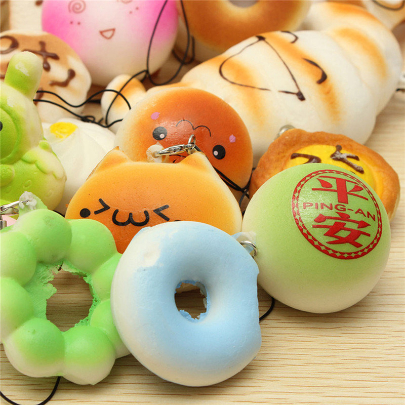 30pcs Kawaii Squishies Bun Rilakkuma Toast Donut Bread Squishy Cat ...