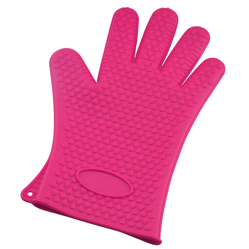 Heat-resistant silicone rubber kitchen gloves oven gloves cooking ...