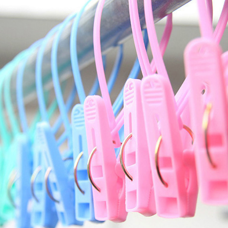 12 pcs//set Clothes storm pegs plastic airer dryer washing line Laundry Hangers