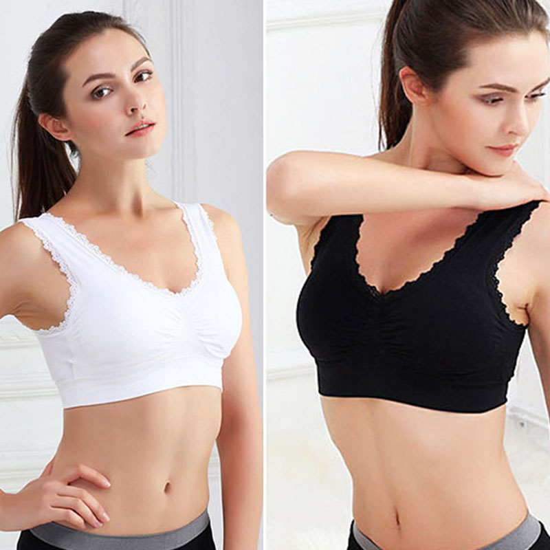 Damen Sport BH Bra Push up Bustier Fitness Yoga Unterwäsche ohne Bügel BHs Tops