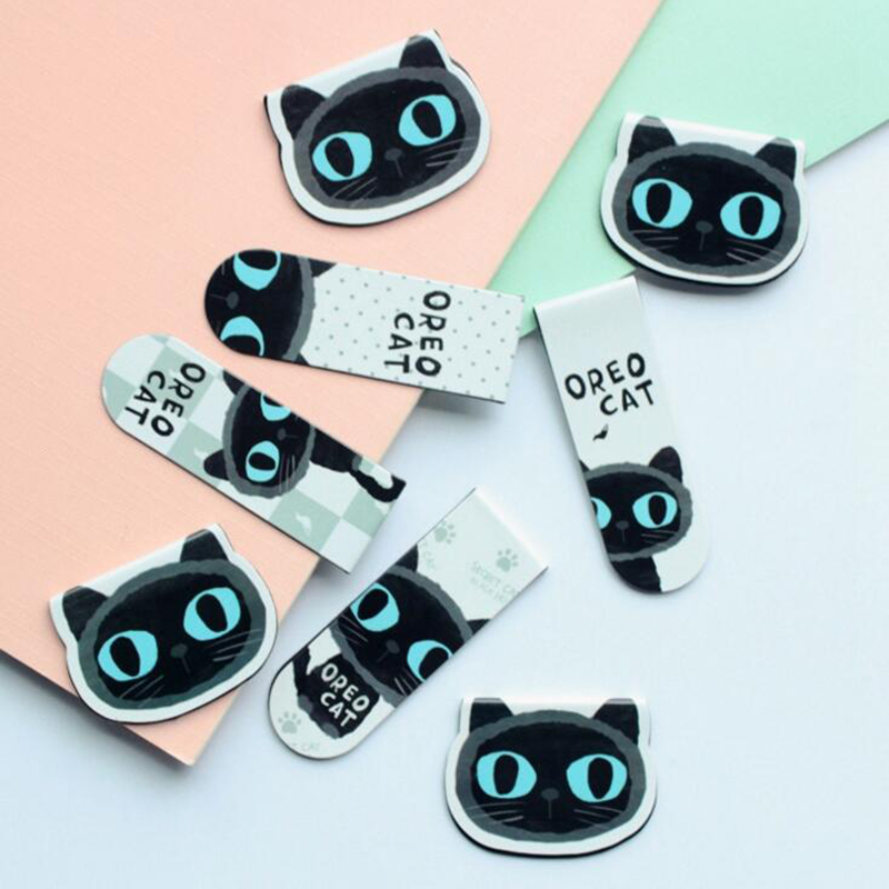 AMLESO Cute Black Cats Bookmarks Page Markers Clips for Kids Woman Teacher Students 