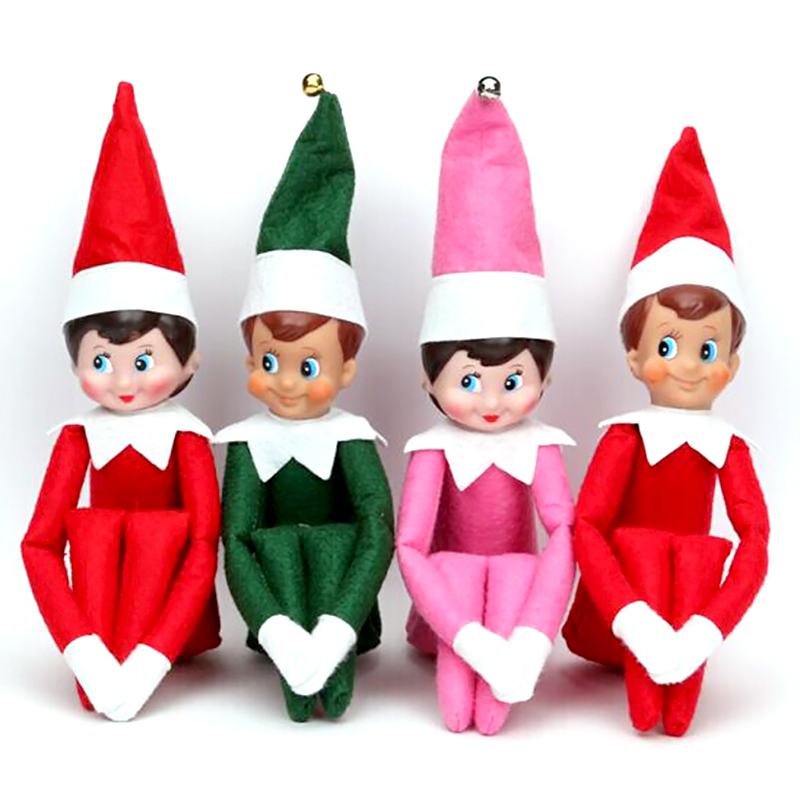 4PCS Christmas Elf On The Shelf Plush Dolls Girl&Boy Figure Blue Eyes ...