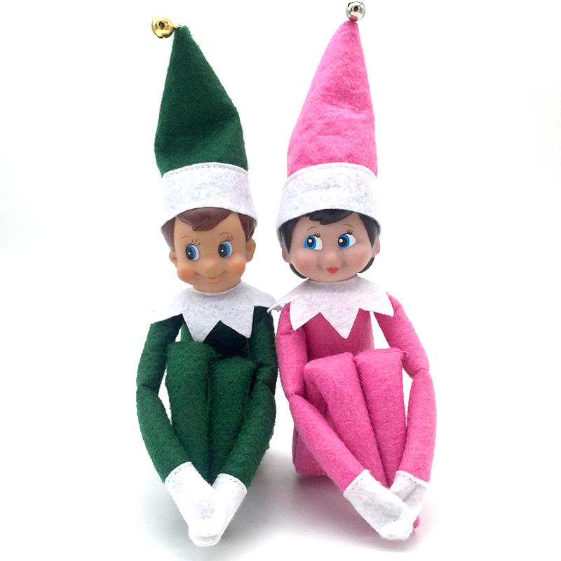 4PCS Christmas Elf On The Shelf Plush Dolls Girl&Boy Figure Blue Eyes ...