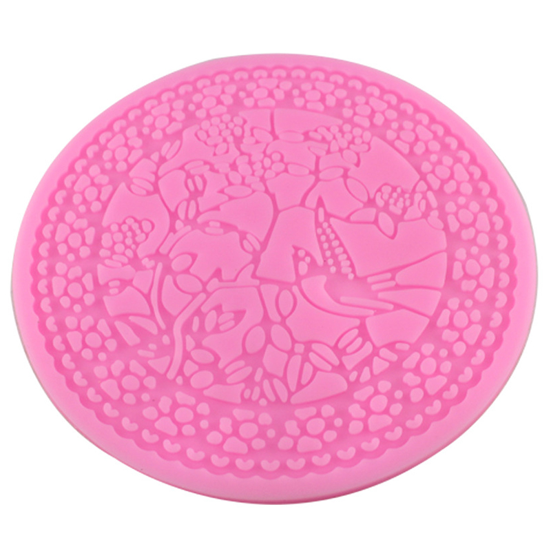 3Pcs Fondant Mold Sugar Mold Cake Printing Cookie Pink 3D Cut Tools X9B7