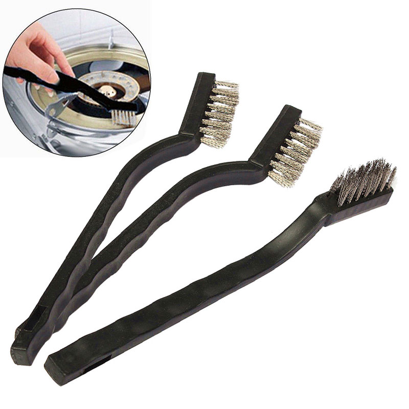 12pcs Stainless Steel Brush Cleaning Brushes Wire Spark Wheel Rust Scrub Removal