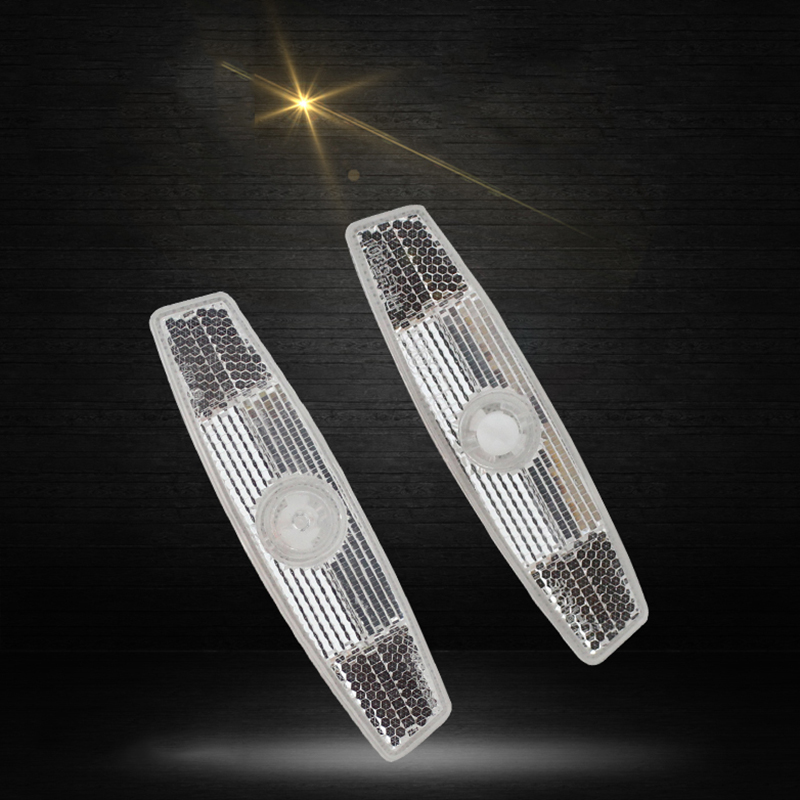 2 Pairs Wheel Reflectors White Safety Spoke Mount Vintage Retro Bike