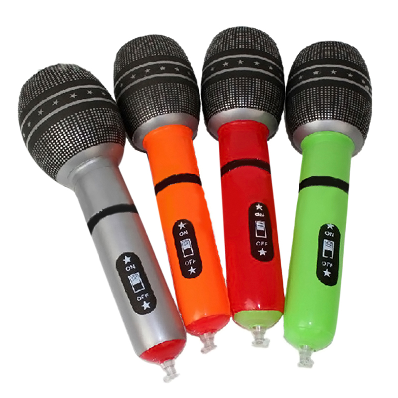 2x Aufblasbares Mikrofon Mikrofone Mikro Mikrophon Microphone Luft Micro 100 cm