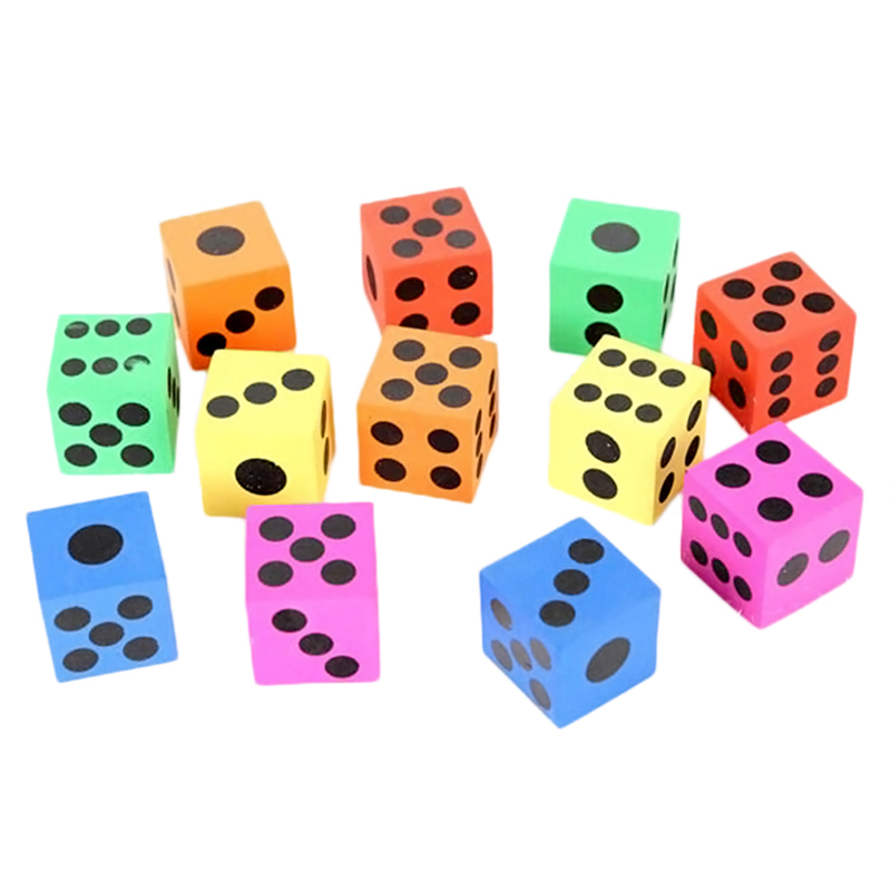 12x SOFT COLOURFUL FOAM LARGE DICE Toy Game PARTY LOOT O7K BAG FILLER 3 ...
