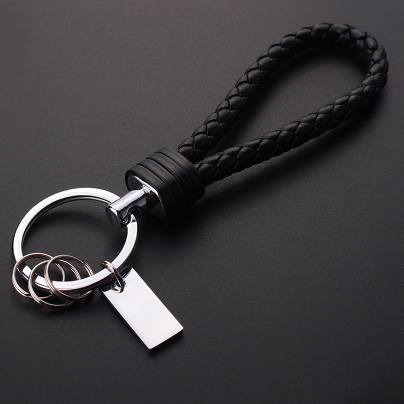 New Fashion Men Mens Leather Key Chain Ring Keyfob Car Keyring Keychain ...