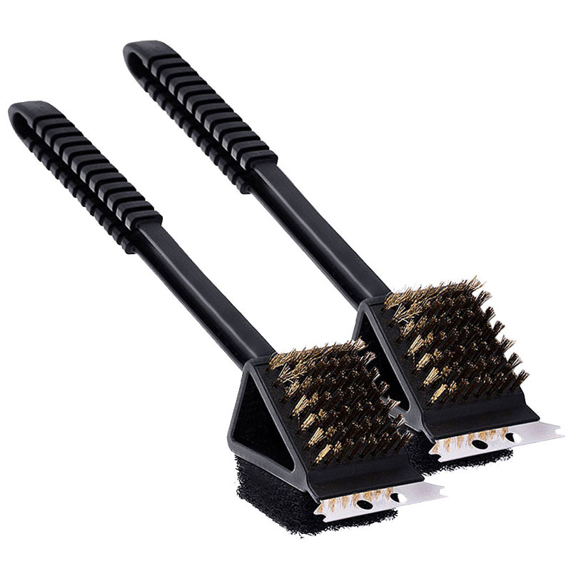 Edelstahl Grillreinigungsbürste Grillbürste 3 in 1 Grillschaber BBQ Kit!