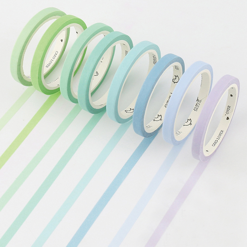 2 Stk Tape Klebeband Papierklebeband-Bunt Washi Masking Tape Dekor 5mm*7m Neu